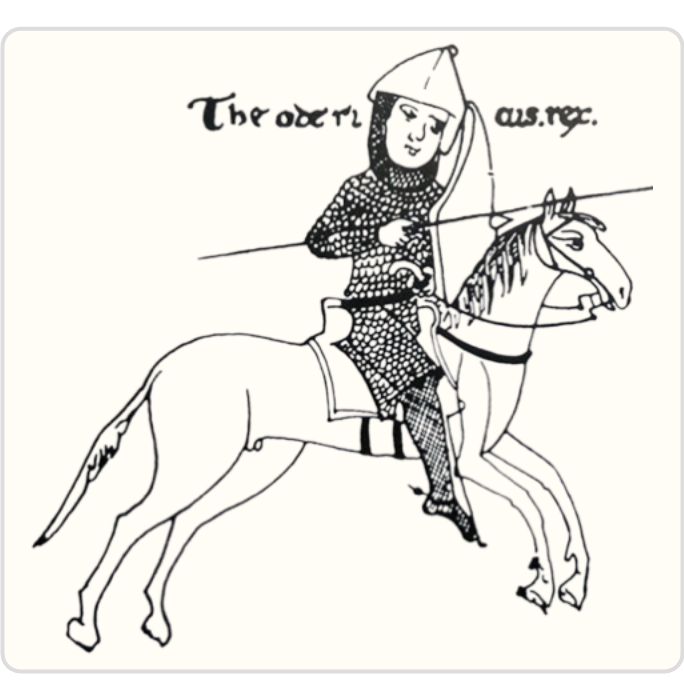 Stylized historical illustration of Theodoric of Verona