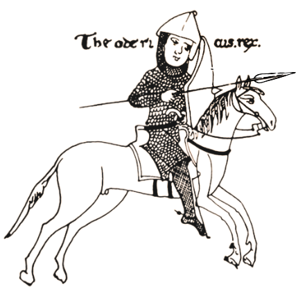 Stylized historical illustration of Theodoric of Verona
